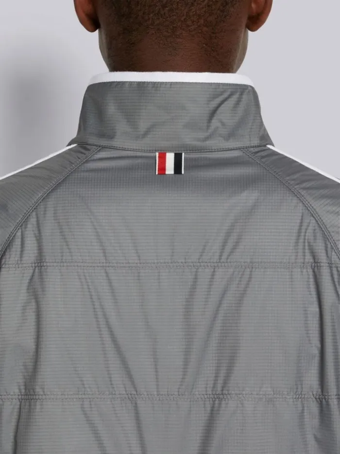 Quilted Ripstop Jersey Lining Track Jacket Silver Men Thom Browne Jackets and Suiting