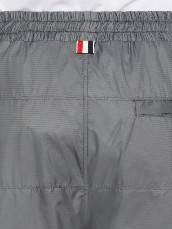 Quilted Ripstop Jersey Lining Track Short Silver Men Thom Browne Trousers