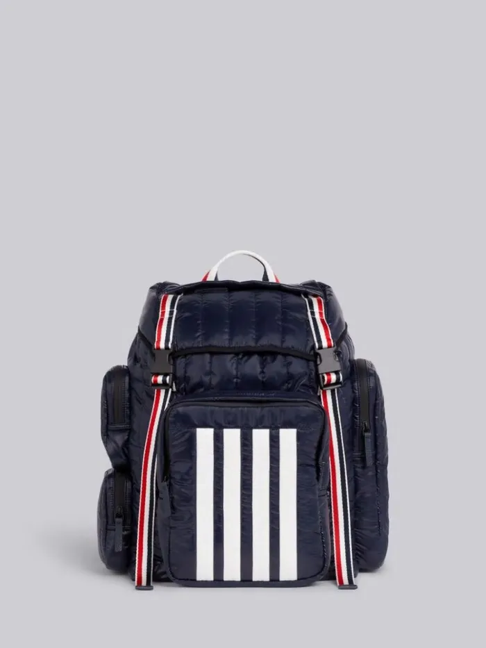 Quilted Ripstop Tricolor Webbing Handles 4bar Backpack Navy WomenMen Thom Browne Backpacks and Bumbags Quilted Ripstop Tricolor Webbing Handles 4bar Backpack Navy WomenMen Thom Browne Backpacks and Bumbags