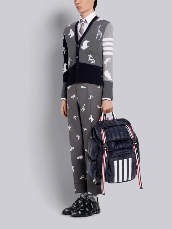 Quilted Ripstop Tricolor Webbing Handles 4bar Backpack Navy WomenMen Thom Browne Backpacks and Bumbags Quilted Ripstop Tricolor Webbing Handles 4bar Backpack Navy WomenMen Thom Browne Backpacks and Bumbags