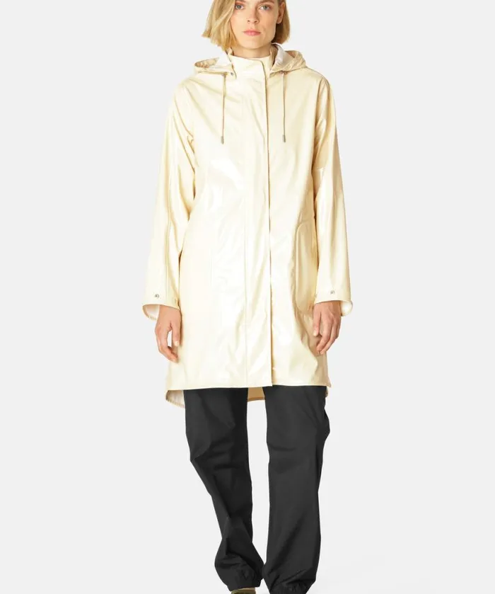 Rainwear Ilse Jacobsen Raincoats Long Raincoat 8211 Bleached Sand