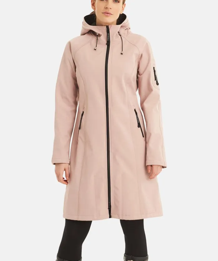 Rainwear Ilse Jacobsen Raincoats Long Soft Shell Raincoat 8211 Adobe Rose