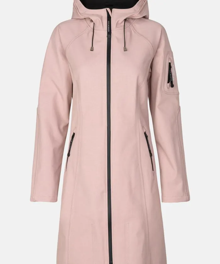 Rainwear Ilse Jacobsen Raincoats Long Soft Shell Raincoat 8211 Adobe Rose