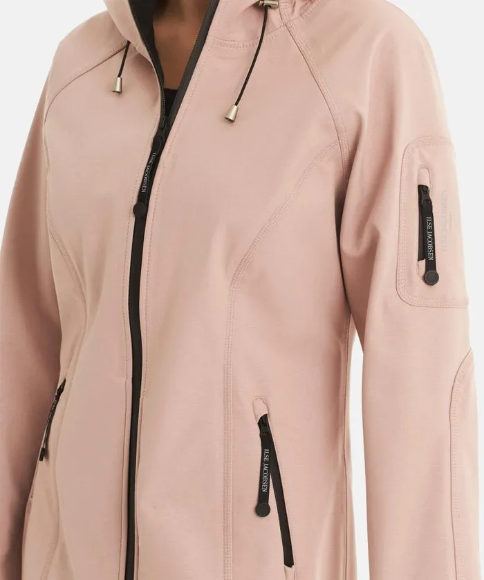 Rainwear Ilse Jacobsen Raincoats Long Soft Shell Raincoat 8211 Adobe Rose