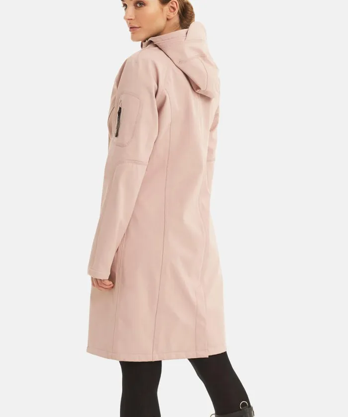 Rainwear Ilse Jacobsen Raincoats Long Soft Shell Raincoat 8211 Adobe Rose