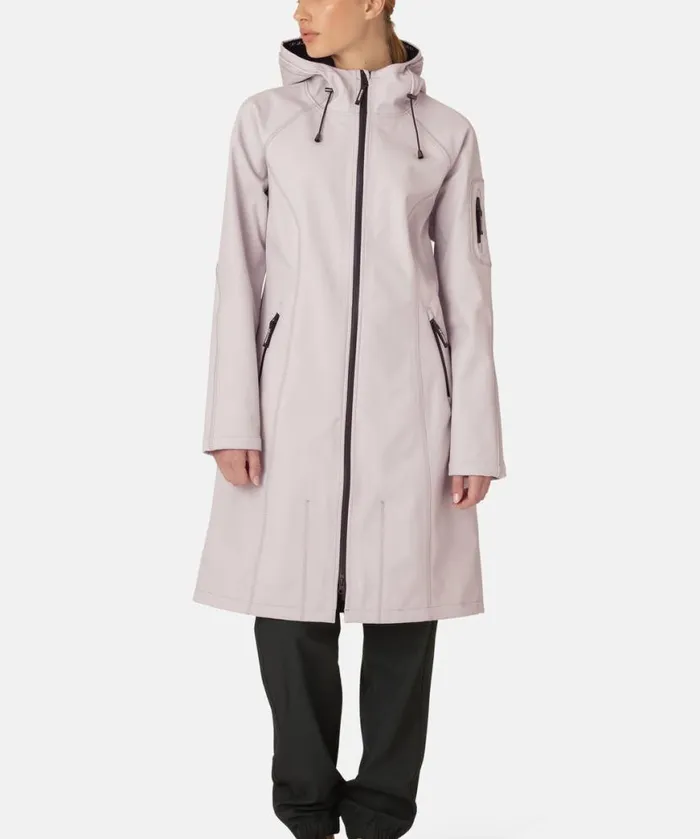 Rainwear Ilse Jacobsen Raincoats Long Soft Shell Raincoat 8211 Concrete