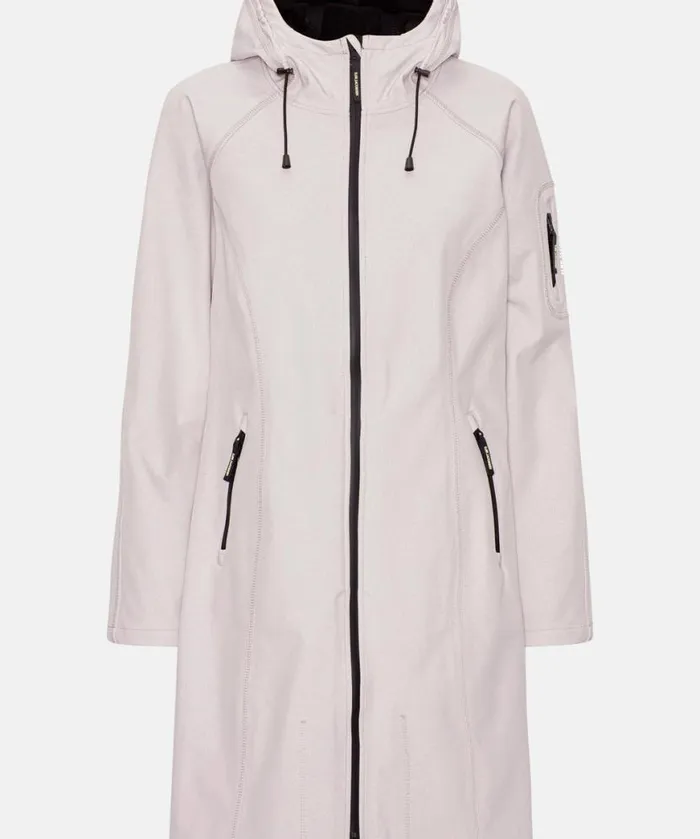 Rainwear Ilse Jacobsen Raincoats Long Soft Shell Raincoat 8211 Concrete