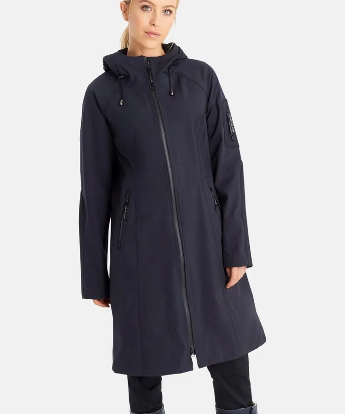 Rainwear Ilse Jacobsen Raincoats Long Soft Shell Raincoat 8211 Dark Indigo