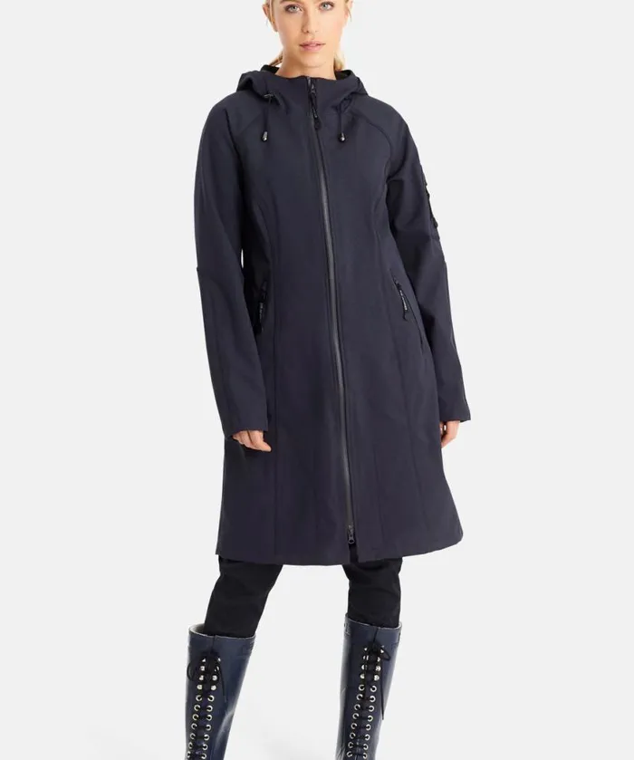 Rainwear Ilse Jacobsen Raincoats Long Soft Shell Raincoat 8211 Dark Indigo