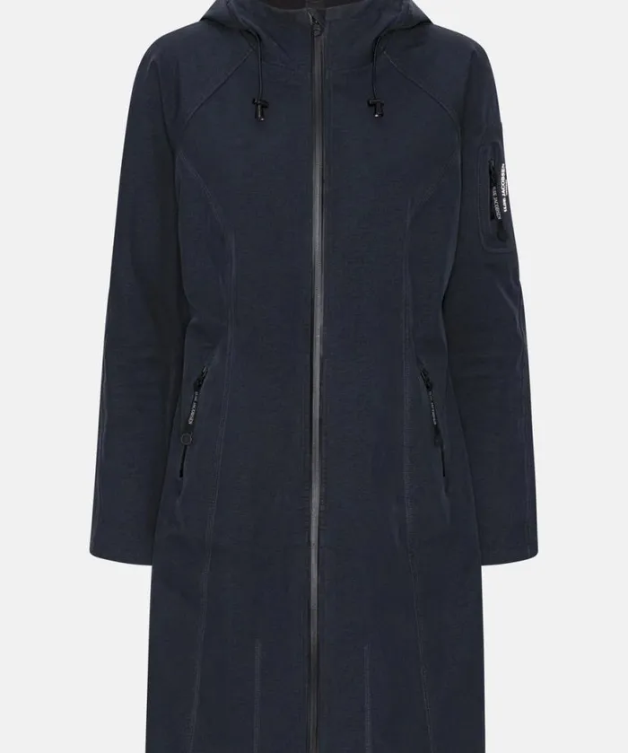 Rainwear Ilse Jacobsen Raincoats Long Soft Shell Raincoat 8211 Dark Indigo
