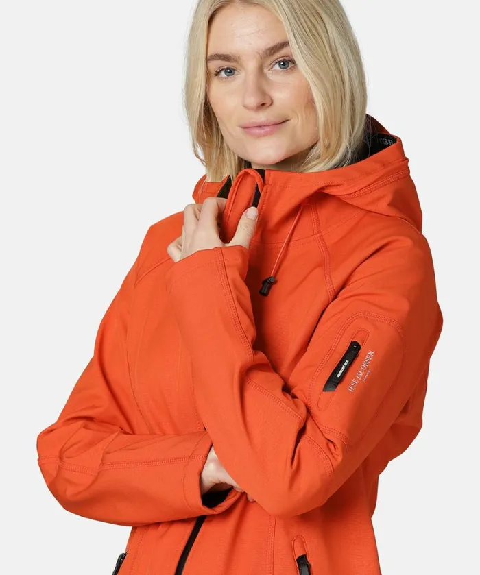 Rainwear Ilse Jacobsen Raincoats Long Soft Shell Raincoat 8211 Warm Orange