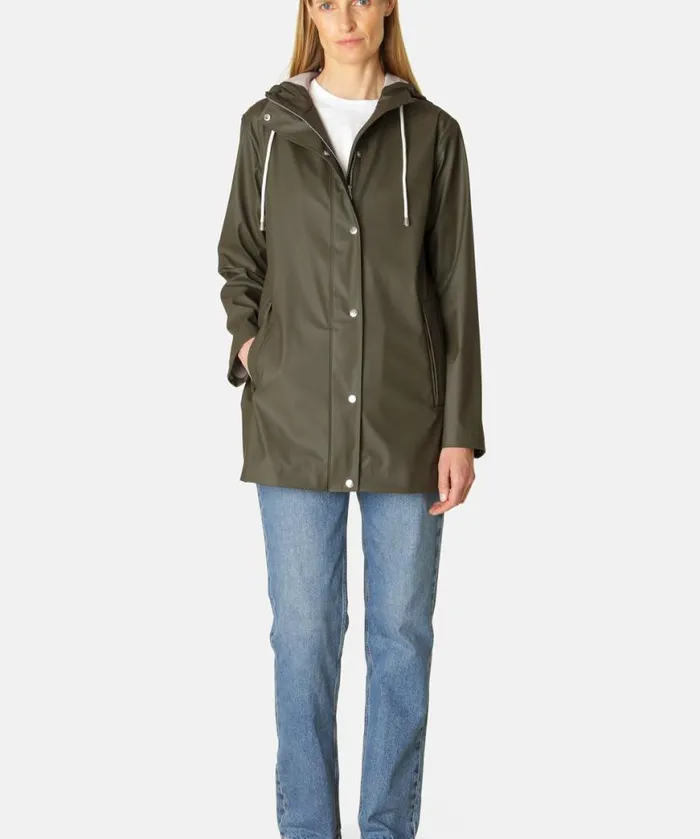 Rainwear Ilse Jacobsen Raincoats Short Rain Jacket 8211 Army