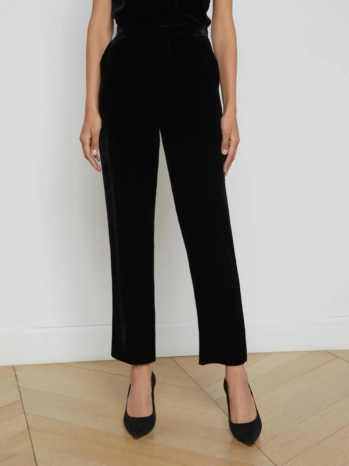 Rebel Velvet Trouser Black Women L039Agence Pants Rebel Velvet Trouser Black Women L039Agence Pants