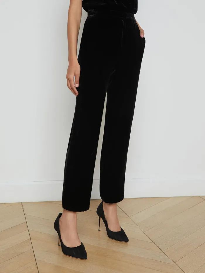 Rebel Velvet Trouser Black Women L039Agence Pants Rebel Velvet Trouser Black Women L039Agence Pants