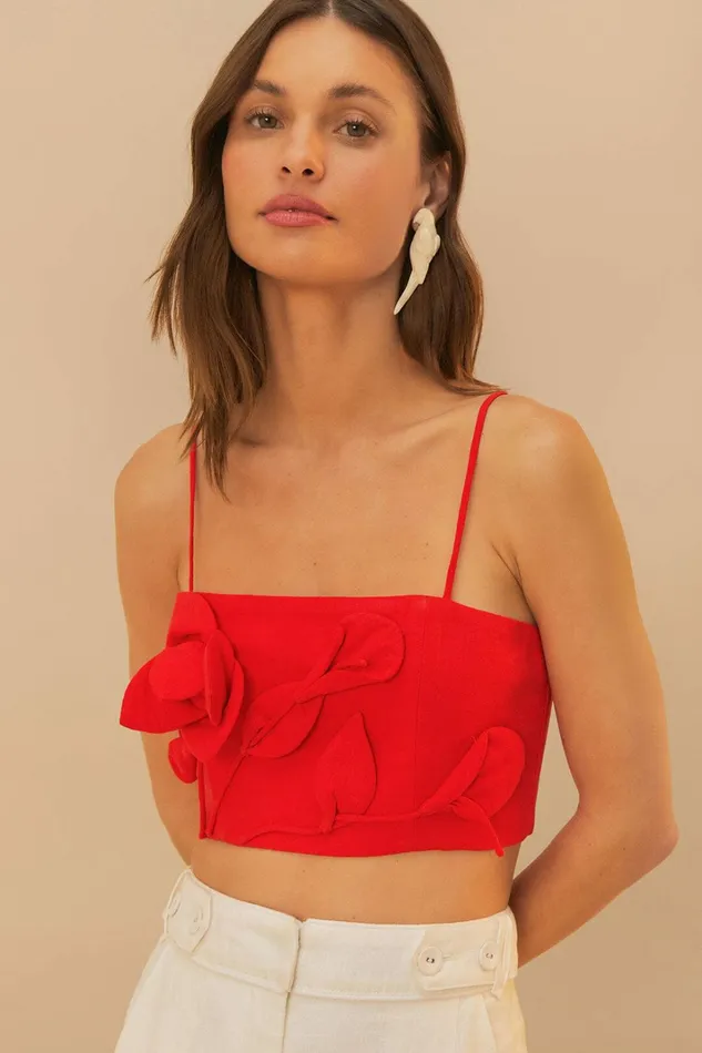 Red Garden Lenzing Ecovero Euroflax Sleeveless Top Women FARM Rio Crop Tops