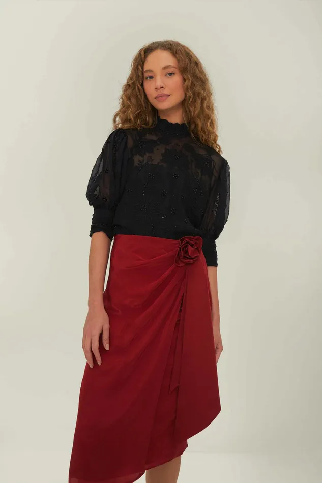 Red Midi Skirt Women FARM Rio Skirts Red Midi Skirt Women FARM Rio Skirts