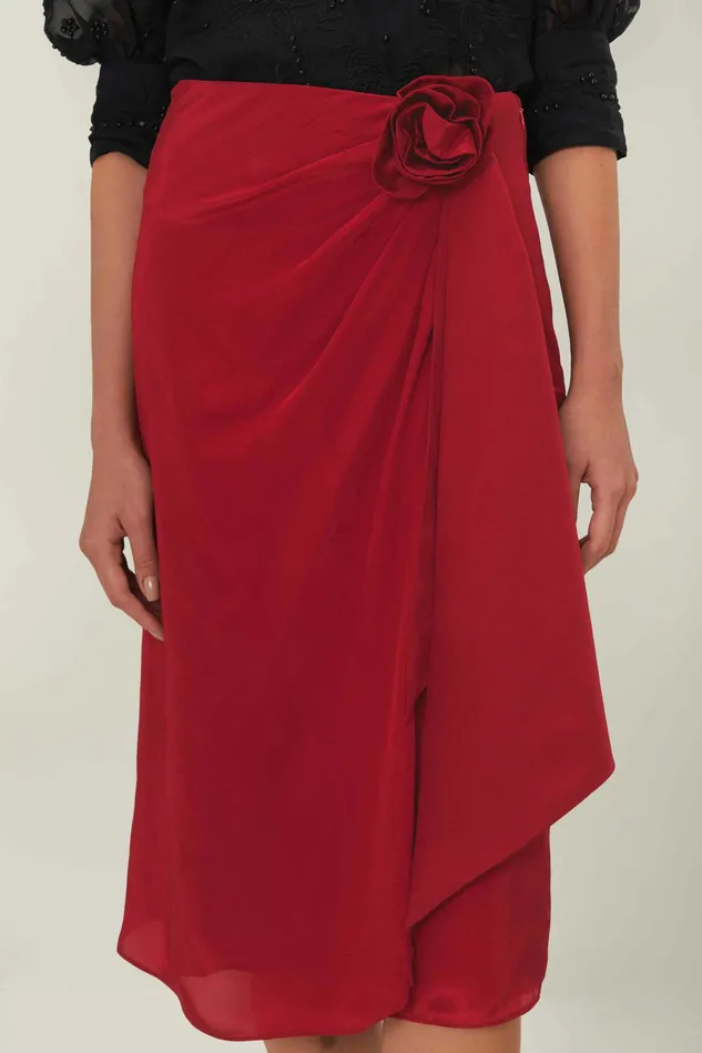 Red Midi Skirt Women FARM Rio Skirts Red Midi Skirt Women FARM Rio Skirts