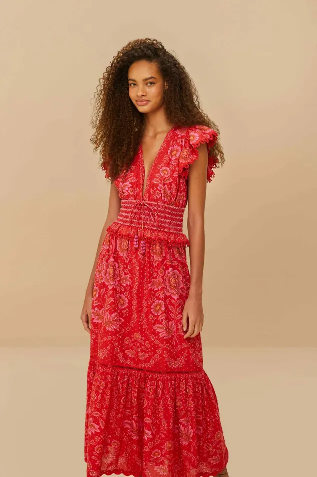 Red Olivia Lace Maxi Dress Women FARM Rio Maxi Dresses Red Olivia Lace Maxi Dress Women FARM Rio Maxi Dresses