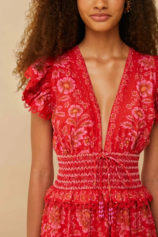 Red Olivia Lace Maxi Dress Women FARM Rio Maxi Dresses Red Olivia Lace Maxi Dress Women FARM Rio Maxi Dresses
