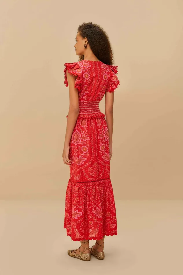 Red Olivia Lace Maxi Dress Women FARM Rio Maxi Dresses Red Olivia Lace Maxi Dress Women FARM Rio Maxi Dresses