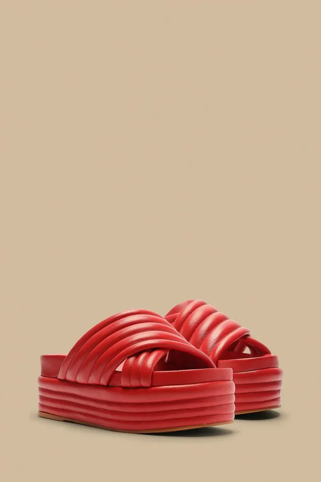 Red Puff Platform Sandal Women FARM Rio Sandals