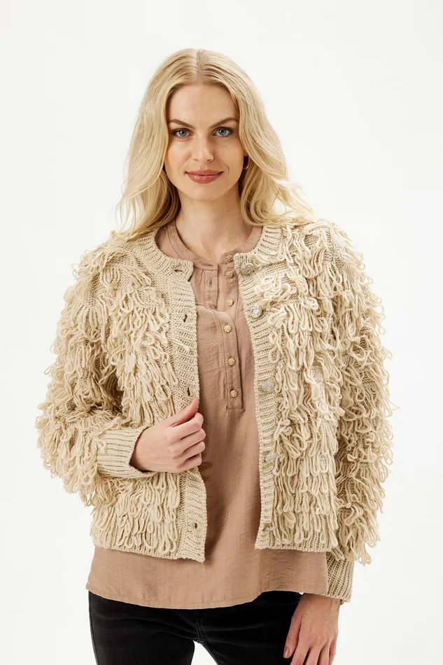 RITZ CARDIGAN 16271 191 Sand 191 Women IN FRONT CARDIGANS KNITS