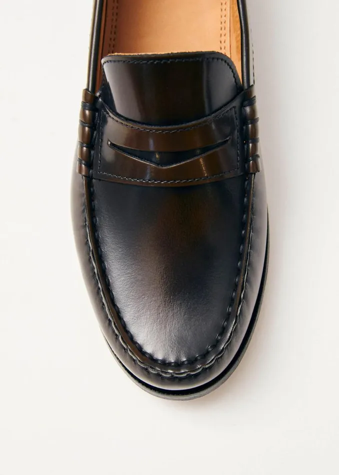 Rivet Brushed Coffee Brown Leather Loafers Women ALOHAS Loafers