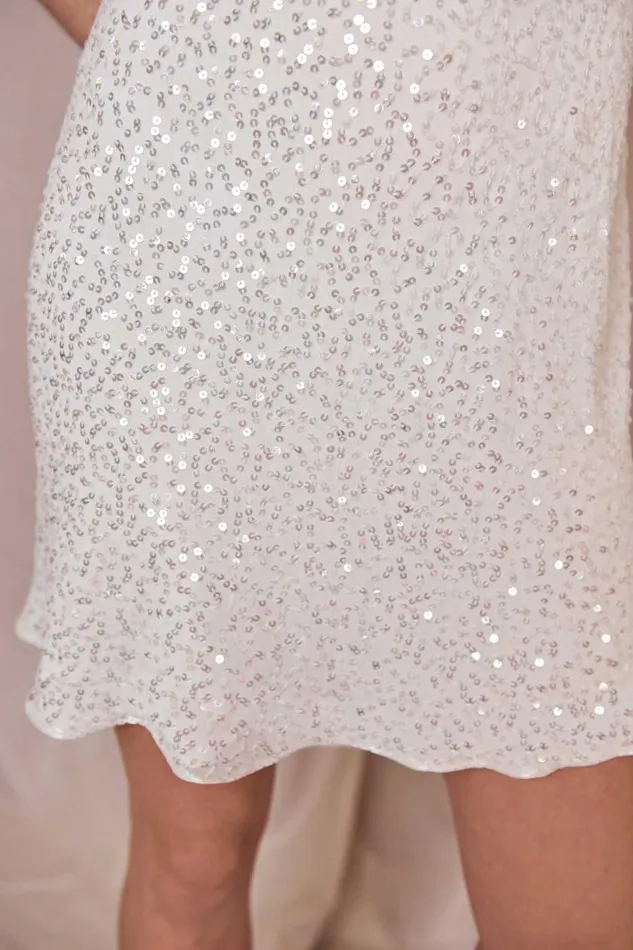 Ronan Squiggle Sequin Ivory Women RIXO Bridal Ronan Squiggle Sequin Ivory Women RIXO Bridal