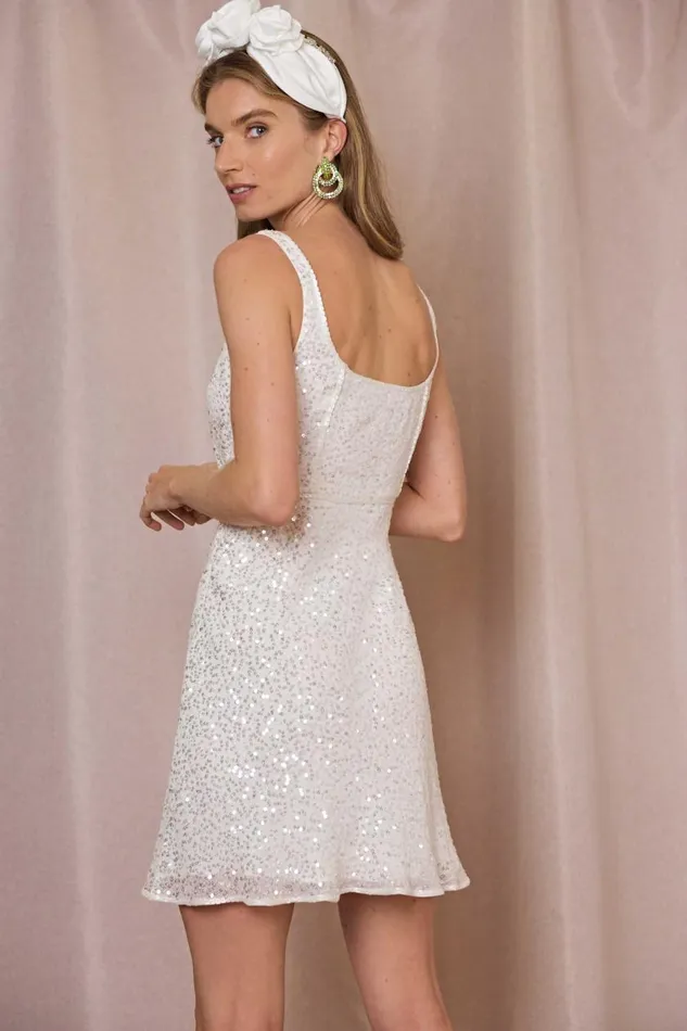 Ronan Squiggle Sequin Ivory Women RIXO Bridal Ronan Squiggle Sequin Ivory Women RIXO Bridal