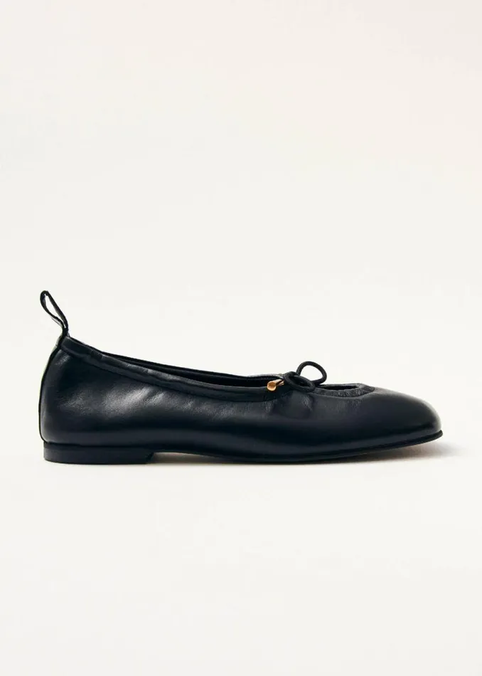 Rosalind Black Leather Ballet Flats Women ALOHAS Ballet Flats
