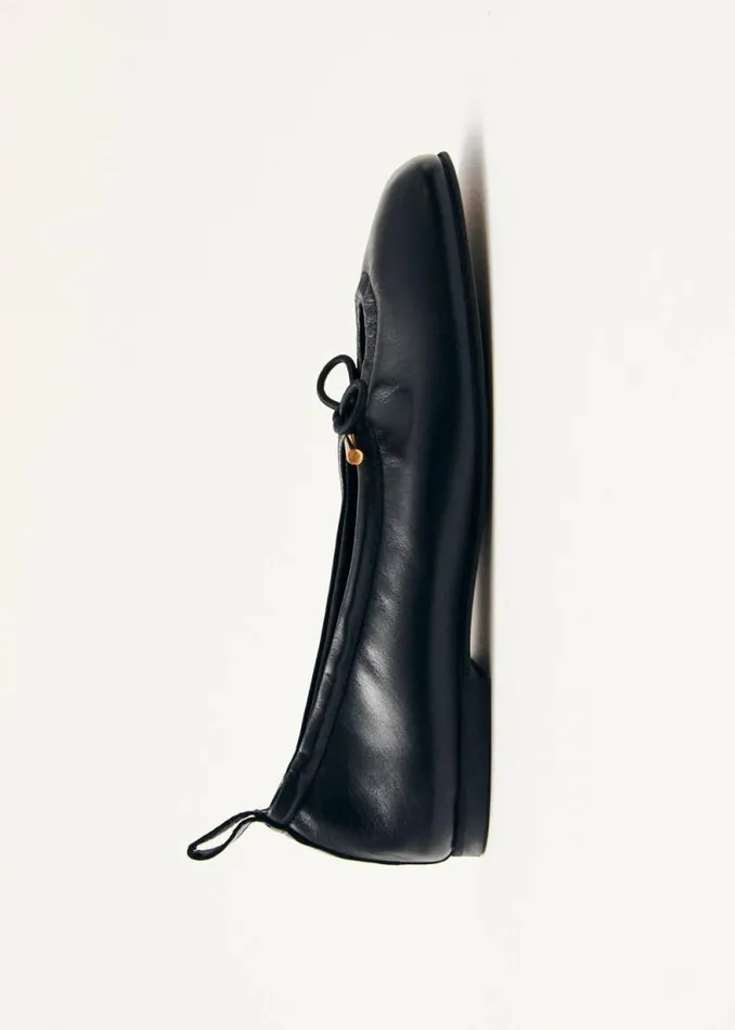 Rosalind Black Leather Ballet Flats Women ALOHAS Ballet Flats