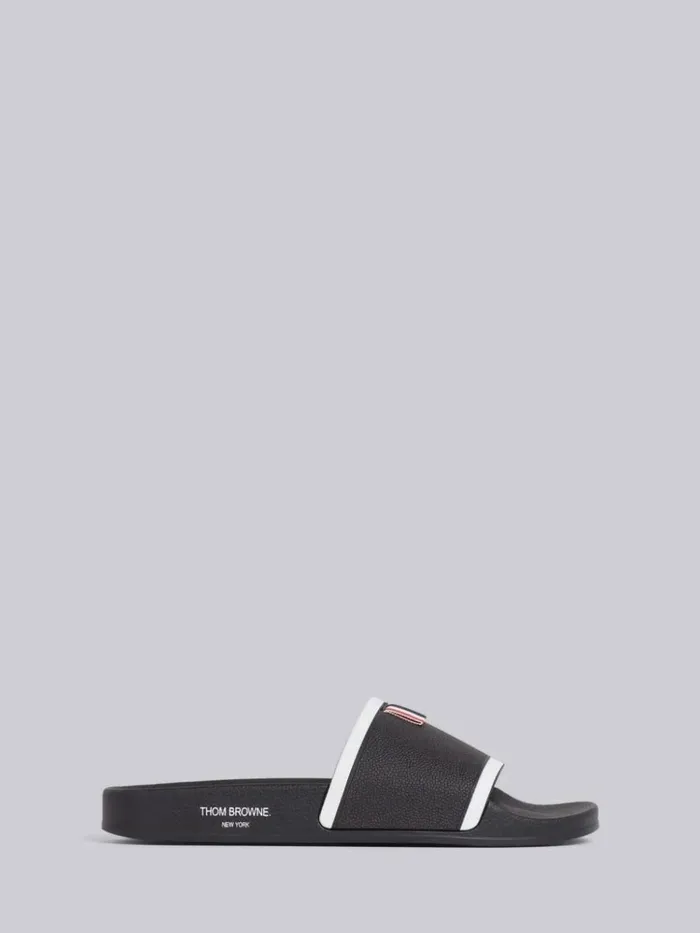 Rubber Pool Slide Black Men Thom Browne Slippers and Sandals