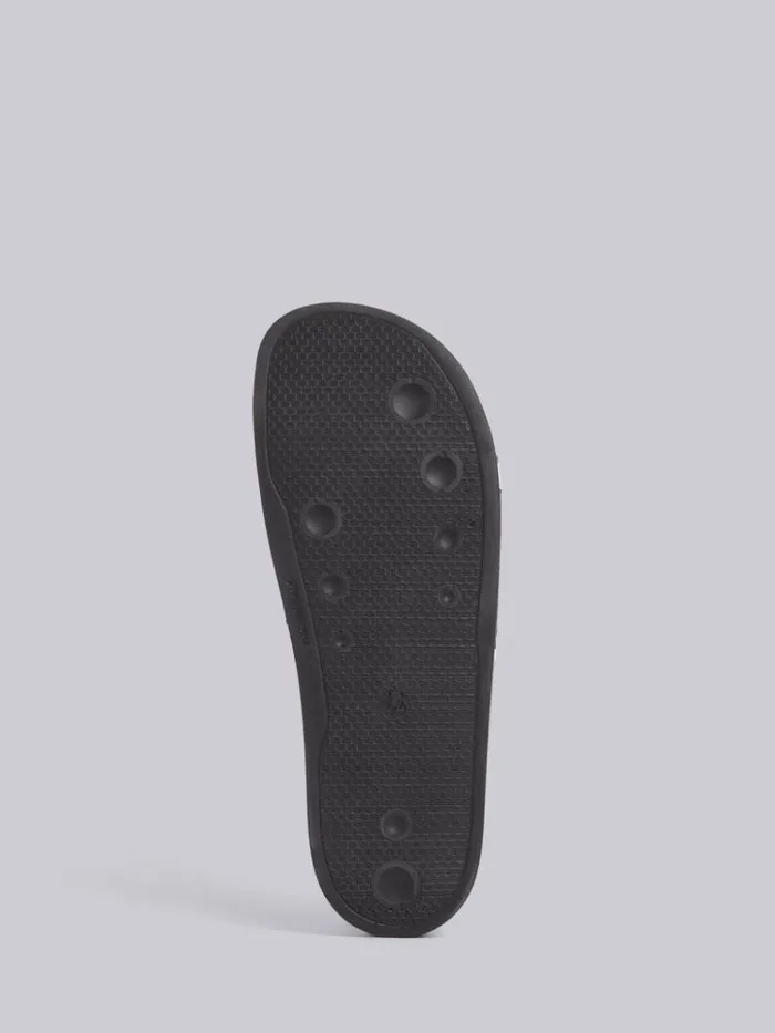Rubber Pool Slide Black Men Thom Browne Slippers and Sandals Rubber Pool Slide Black Men Thom Browne Slippers and Sandals