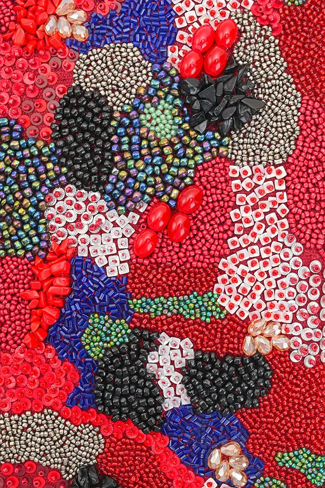 Ruby Glamour Beaded Shoulder Bag Ruby Glamour Beaded Shoulder Bag