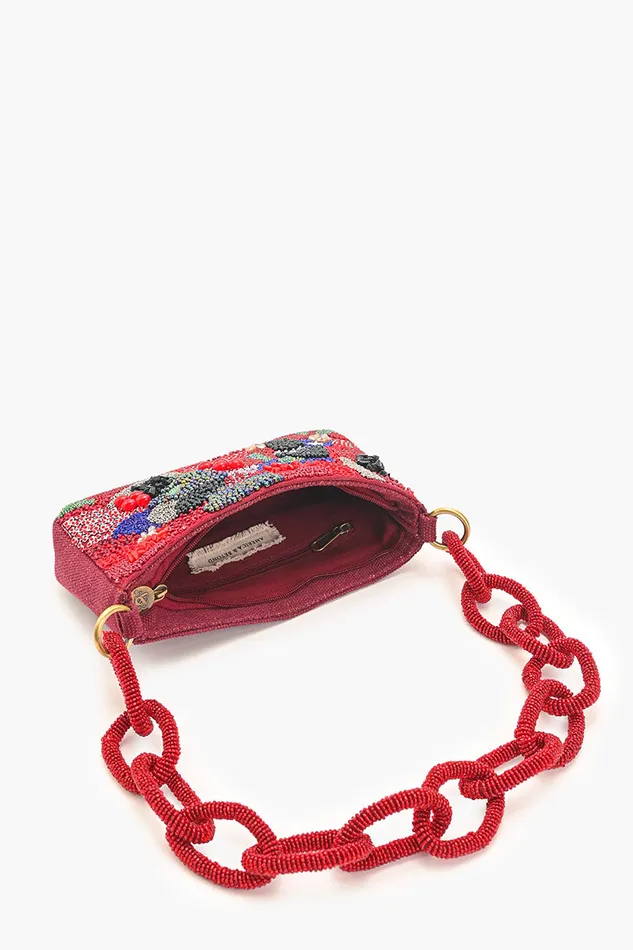 Ruby Glamour Beaded Shoulder Bag Ruby Glamour Beaded Shoulder Bag
