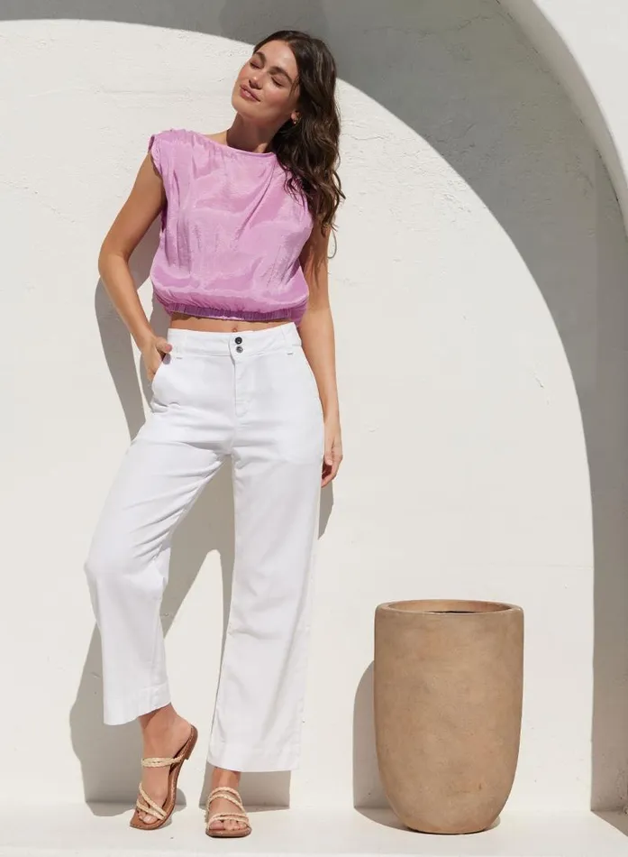 Saige Wide Leg Crop 8211 White Women Bella Dahl Pants