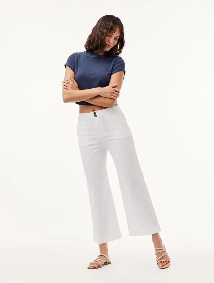 Saige Wide Leg Crop 8211 White Women Bella Dahl Pants Saige Wide Leg Crop 8211 White Women Bella Dahl Pants