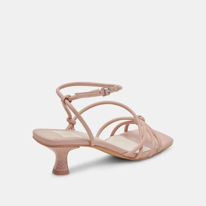 Sandals Women Dolce Vita Bev Wide Heels Rose Leather