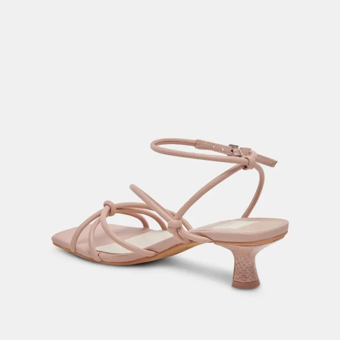 Sandals Women Dolce Vita Bev Wide Heels Rose Leather