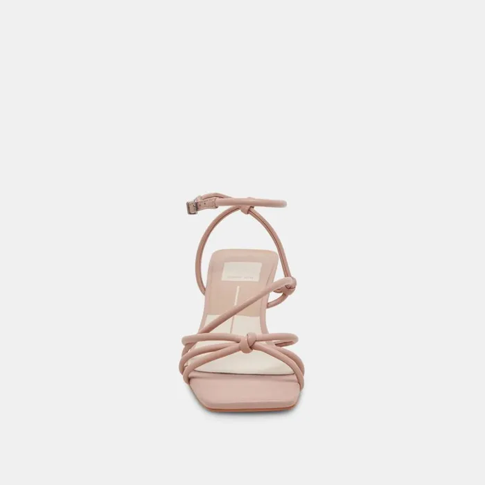 Sandals Women Dolce Vita Bev Wide Heels Rose Leather