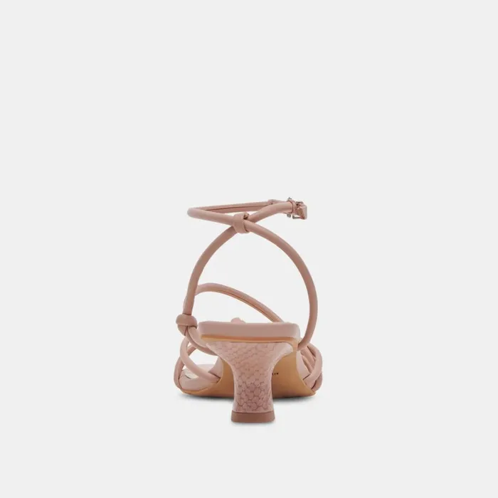 Sandals Women Dolce Vita Bev Wide Heels Rose Leather