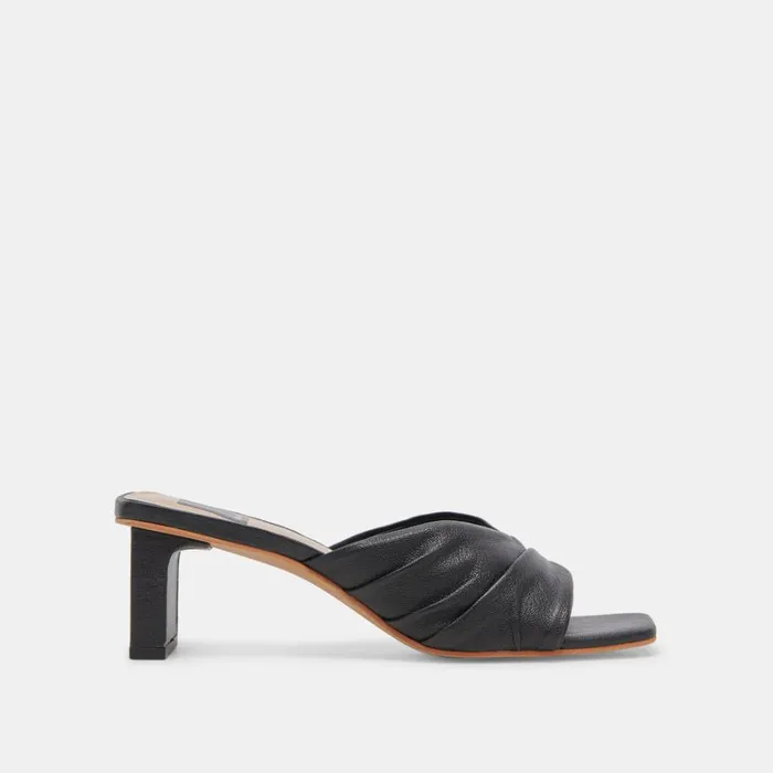 Sandals Women Dolce Vita Carlan Heels Black Leather