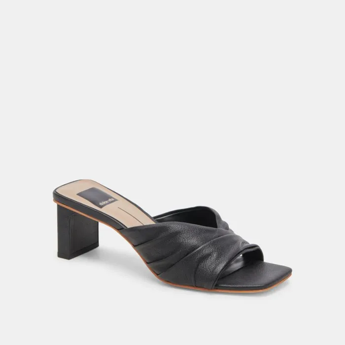 Sandals Women Dolce Vita Carlan Heels Black Leather