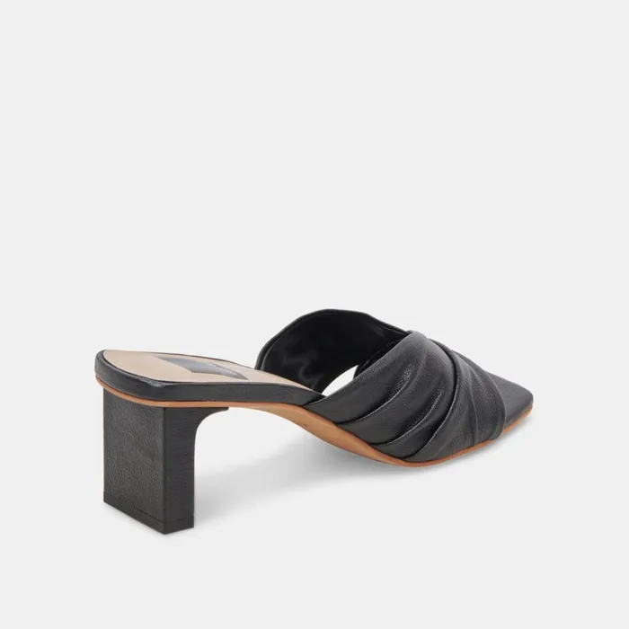 Sandals Women Dolce Vita Carlan Heels Black Leather