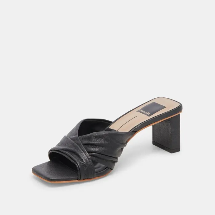 Sandals Women Dolce Vita Carlan Heels Black Leather