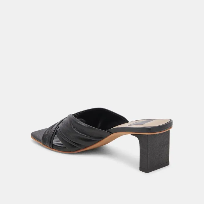 Sandals Women Dolce Vita Carlan Heels Black Leather