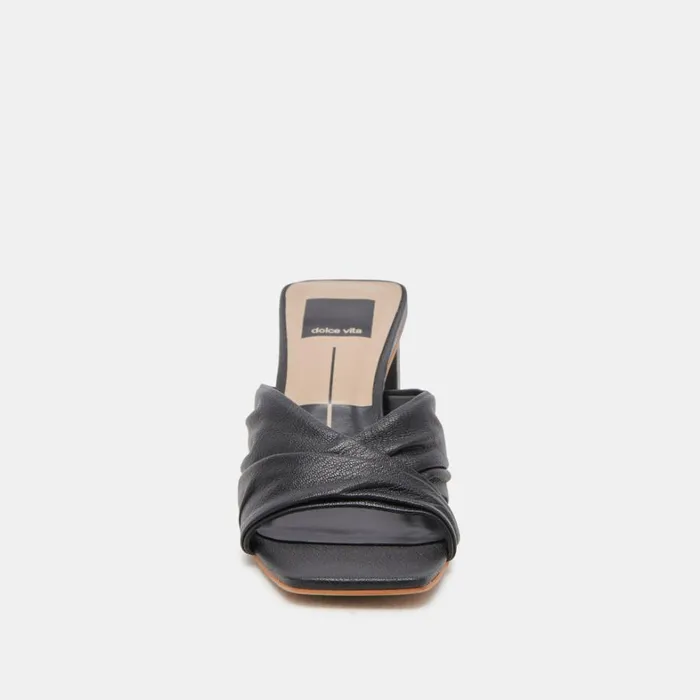 Sandals Women Dolce Vita Carlan Heels Black Leather