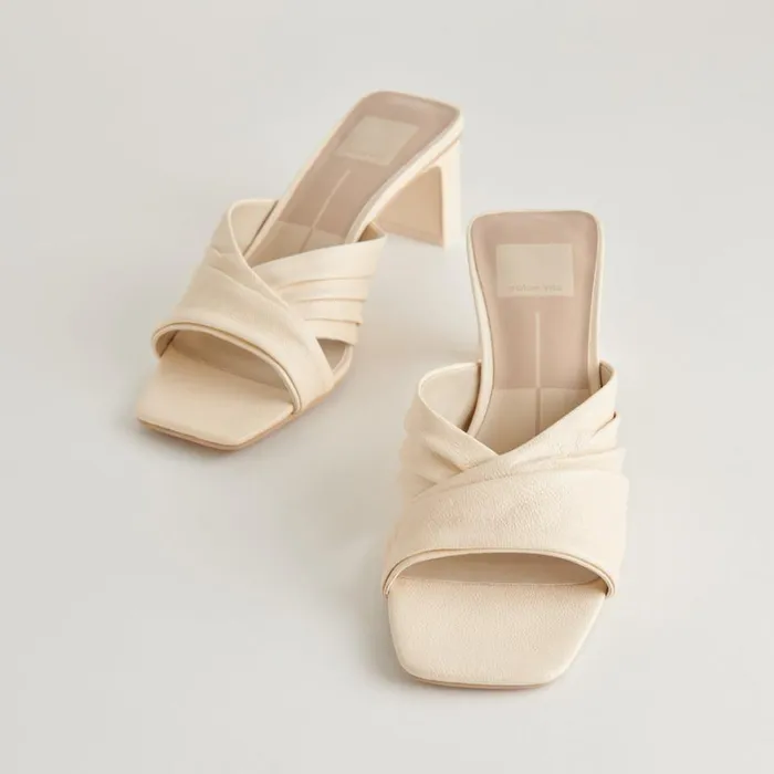 Sandals Women Dolce Vita Carlan Heels Bone Leather