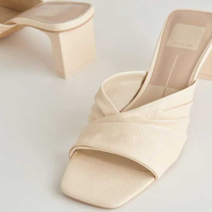 Sandals Women Dolce Vita Carlan Heels Bone Leather