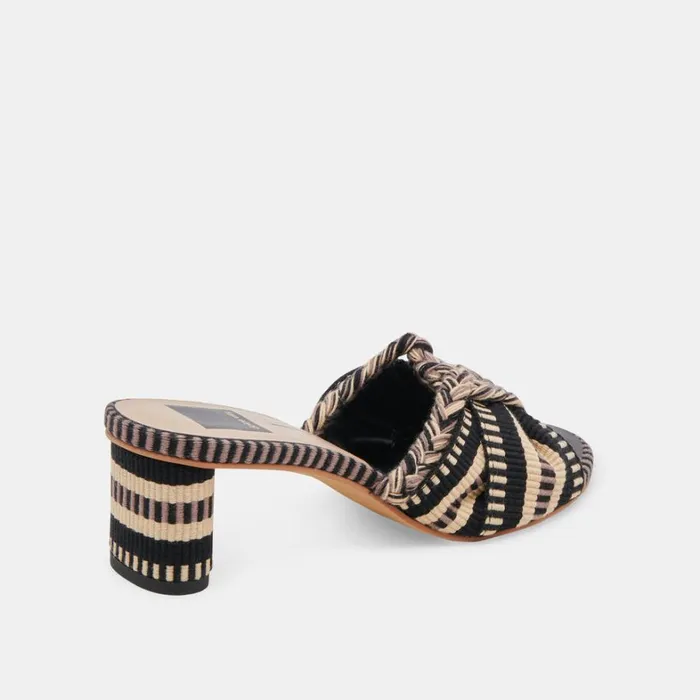 Sandals Women Dolce Vita Dallie Heels Black Multi Woven
